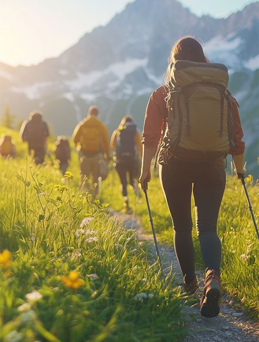 Hikers in the Alps