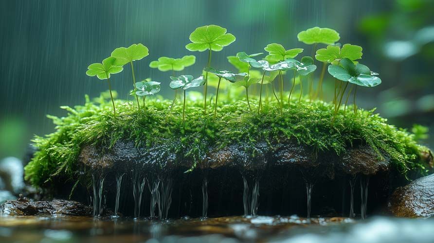 beautiful moss with tiny stems and leaves