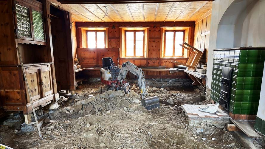 A picture of the Gepatschhaus interior working site